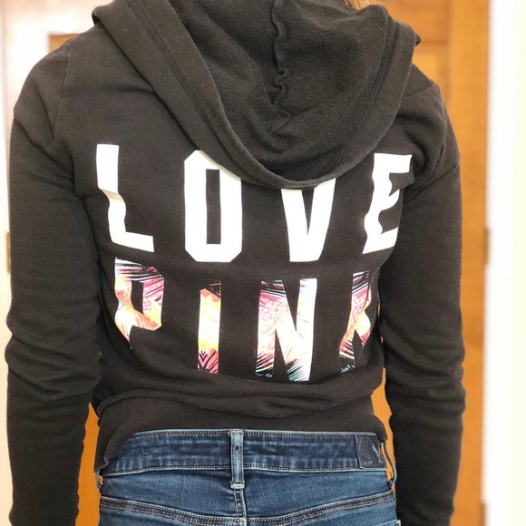 Victoria’s Secrets Pink black zip up - Picture 1 of 4